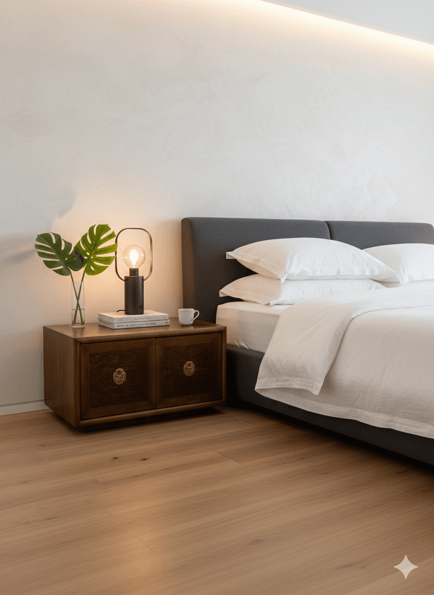 Vintage Burl Wood Cube Cabinet – Mid-Century Asian Inspired Nightstand - Thumbnail 11