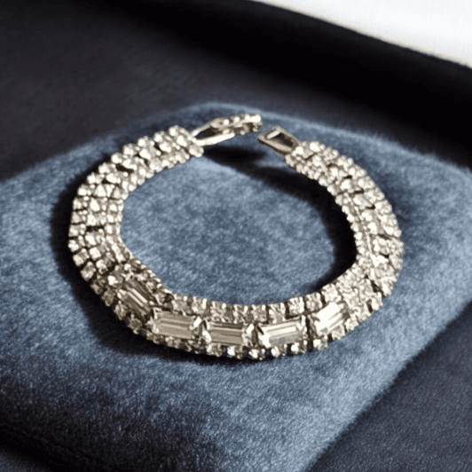 Vintage Weiss rhinestone bracelet - Thumbnail 2