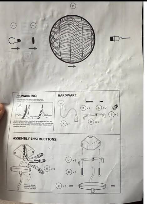 Rattan Globe Hanging Lamp - Thumbnail 2