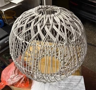 Rattan Globe Hanging Lamp