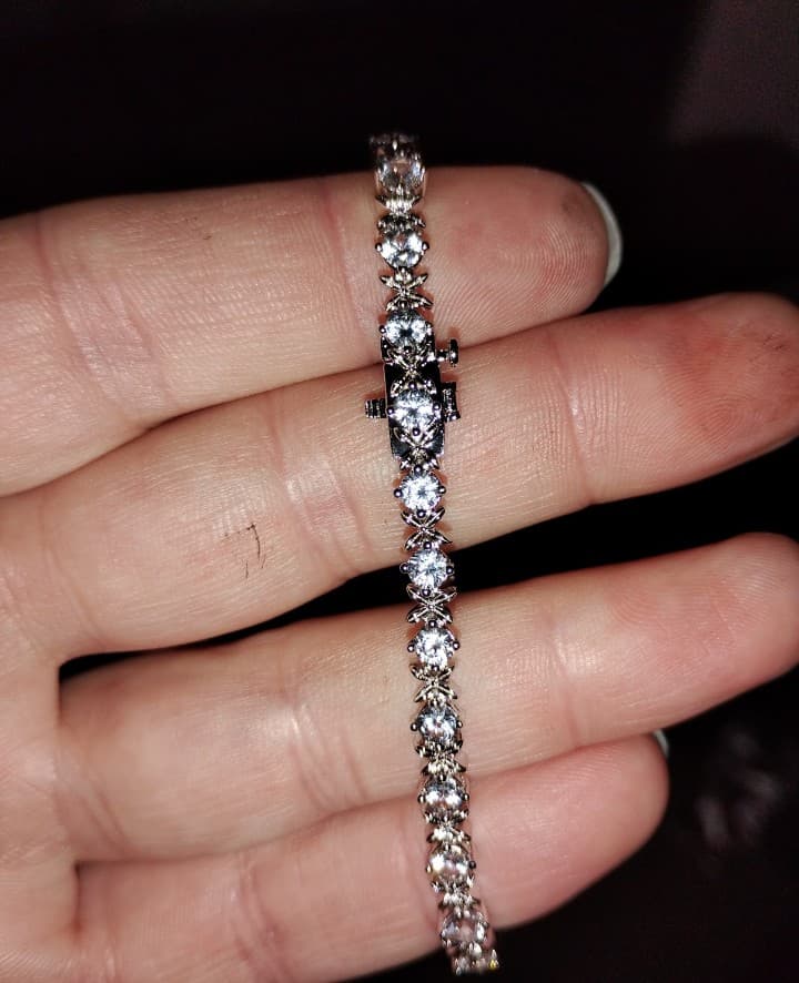 Authentic White Gold Diamond Tennis Bracelet 6.5ct - Thumbnail 6