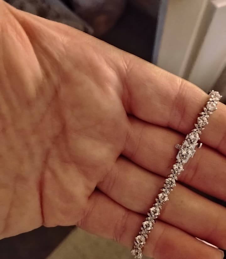 Authentic White Gold Diamond Tennis Bracelet 6.5ct - Thumbnail 3