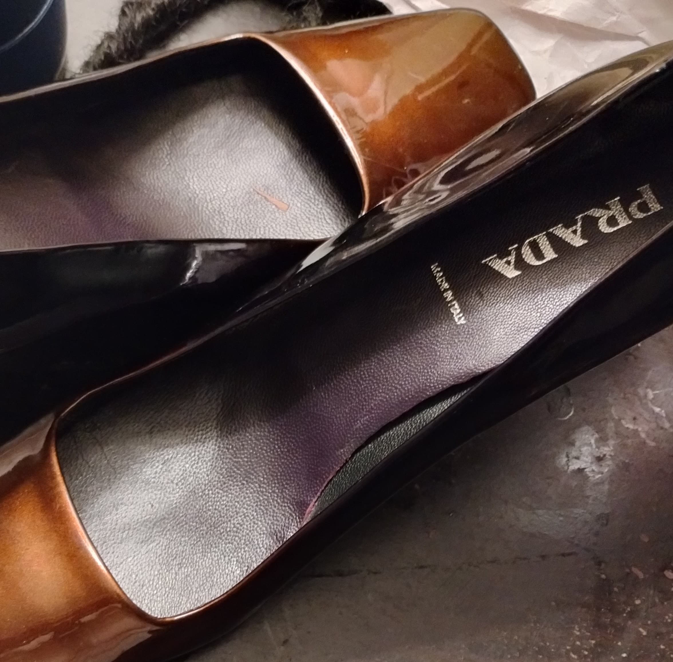 Brown Patent Leather Heels - Thumbnail 2