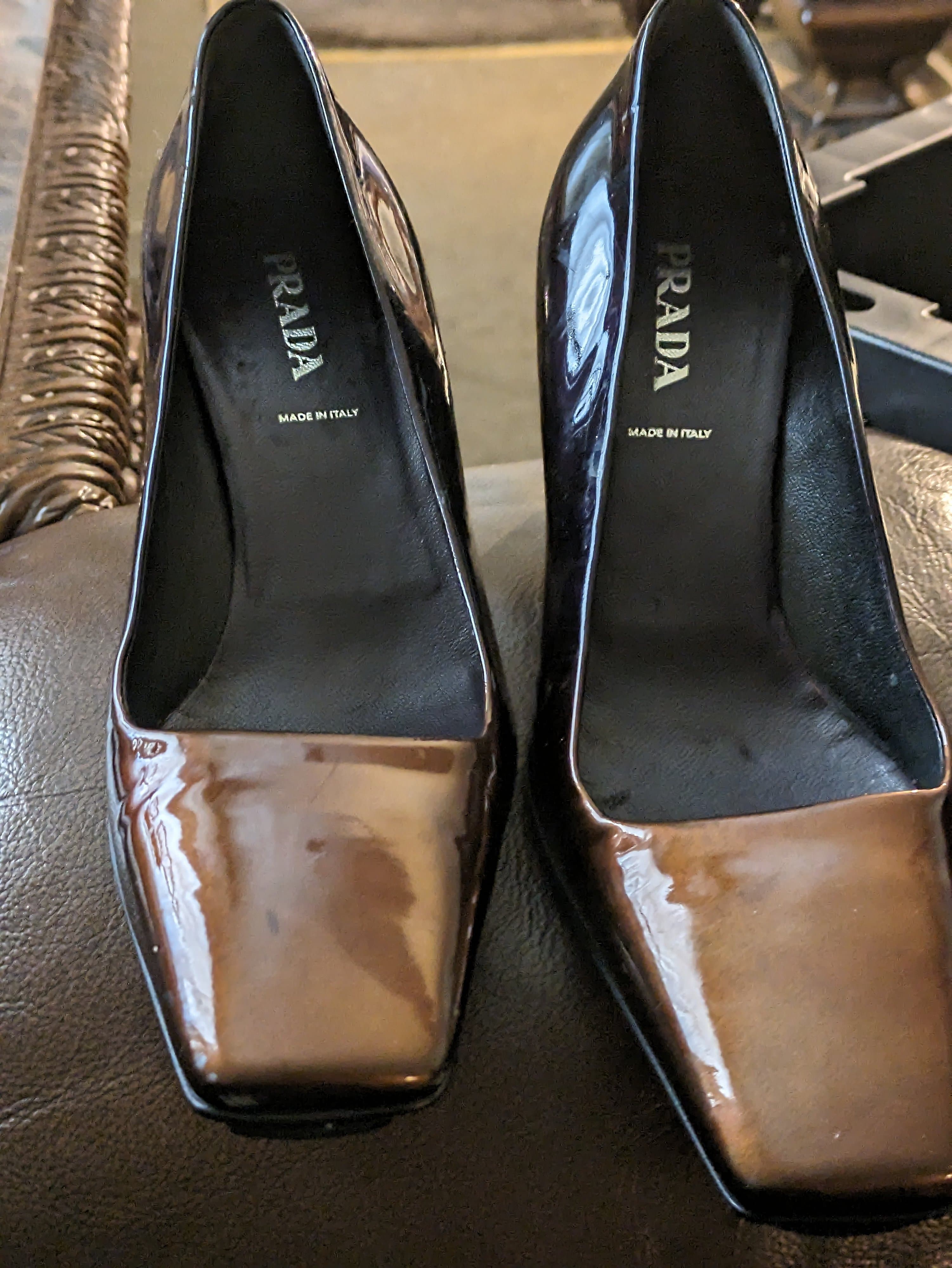Brown Patent Leather Heels - Thumbnail 3