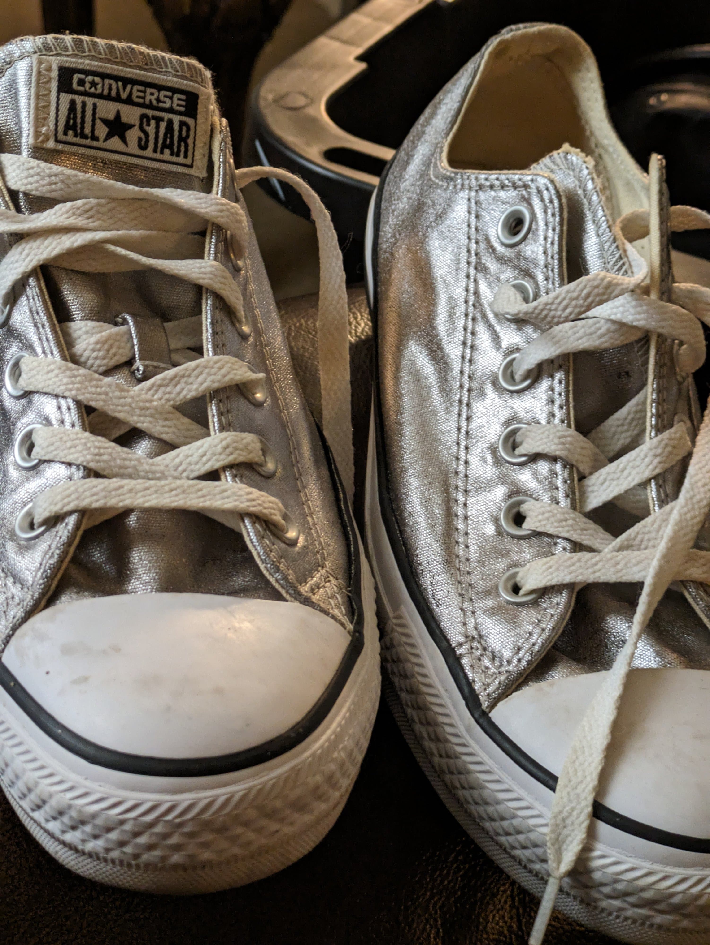 Metallic Silver Converse