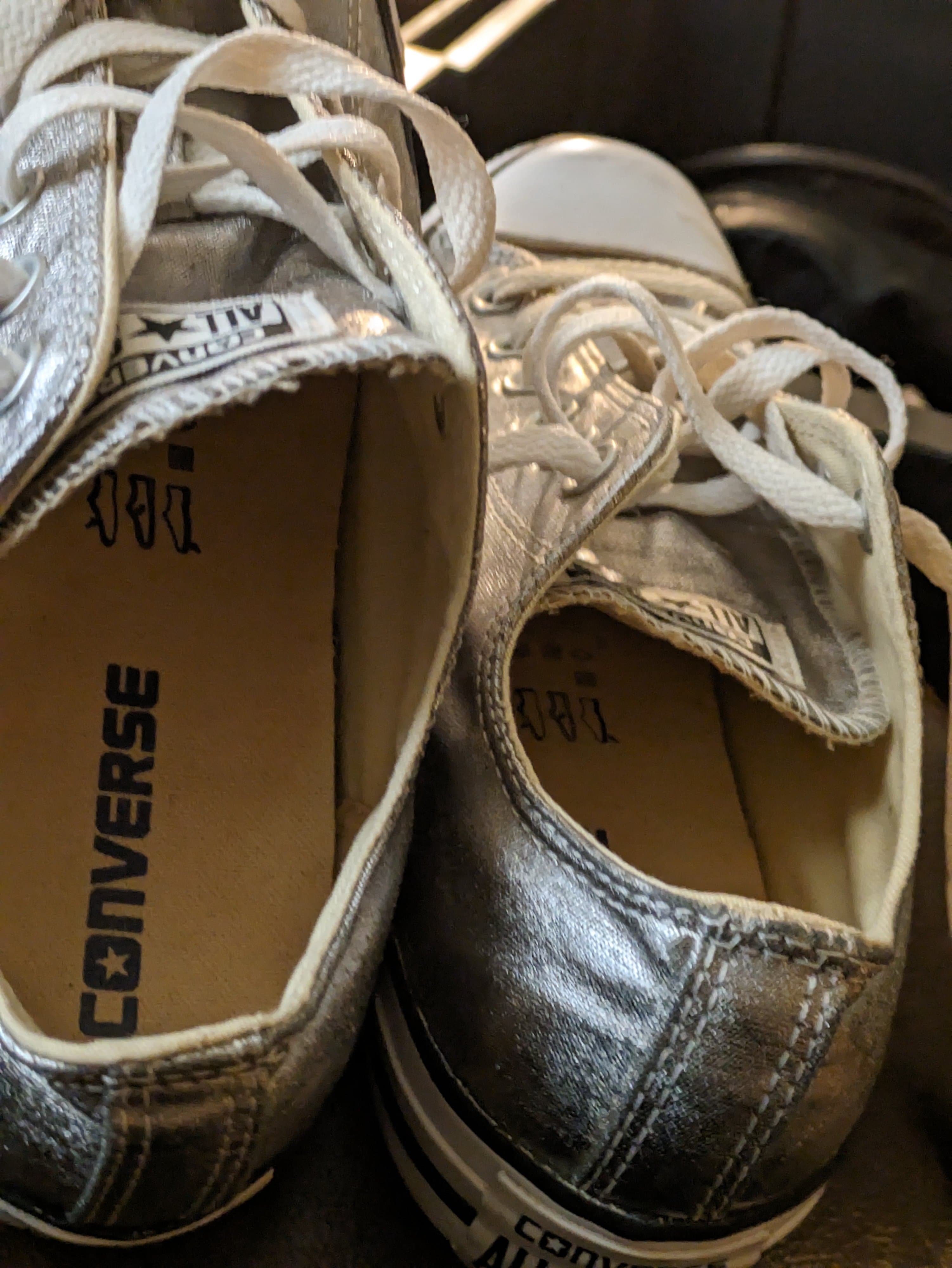 Metallic Silver Converse - Thumbnail 2