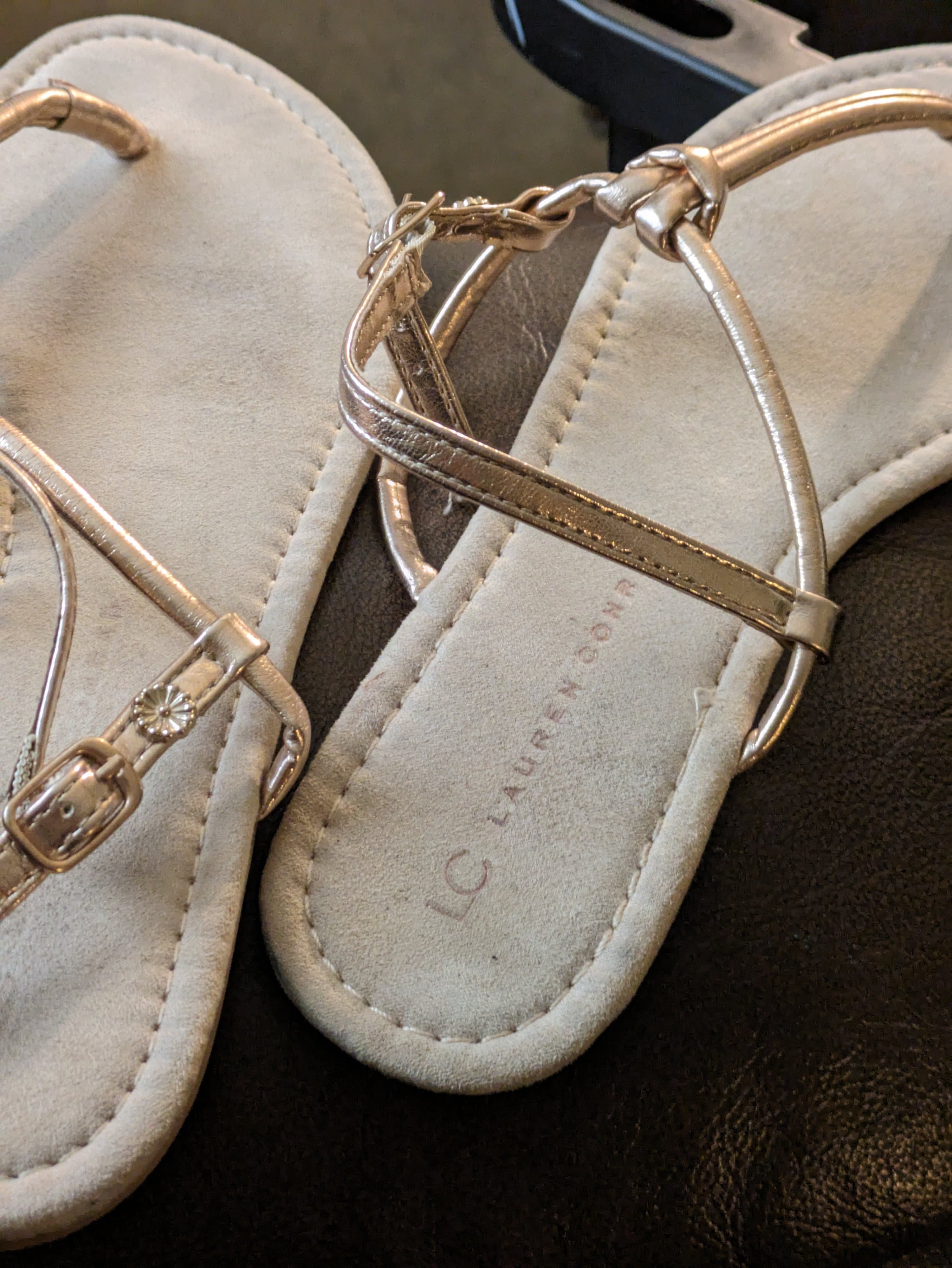 Gold Strappy Sandals - Thumbnail 2