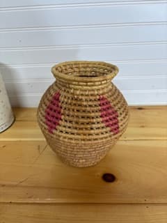Vintage Tribal Grass Basket - Image 1