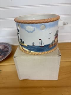 Lighthouse Ceramic Candle Jar holder - Image 1