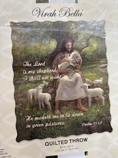 Psalm 23 Jesus & Lamb quilt - Image 1