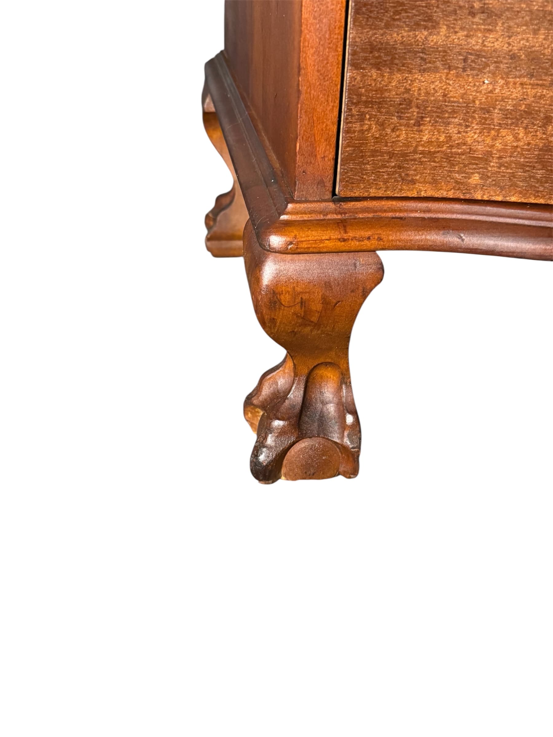 Vintage Mahogany Chippendale Style Secretary Desk – Ball & Claw Feet – Colonial Revival Drop Front Writing Desk - Thumbnail 4