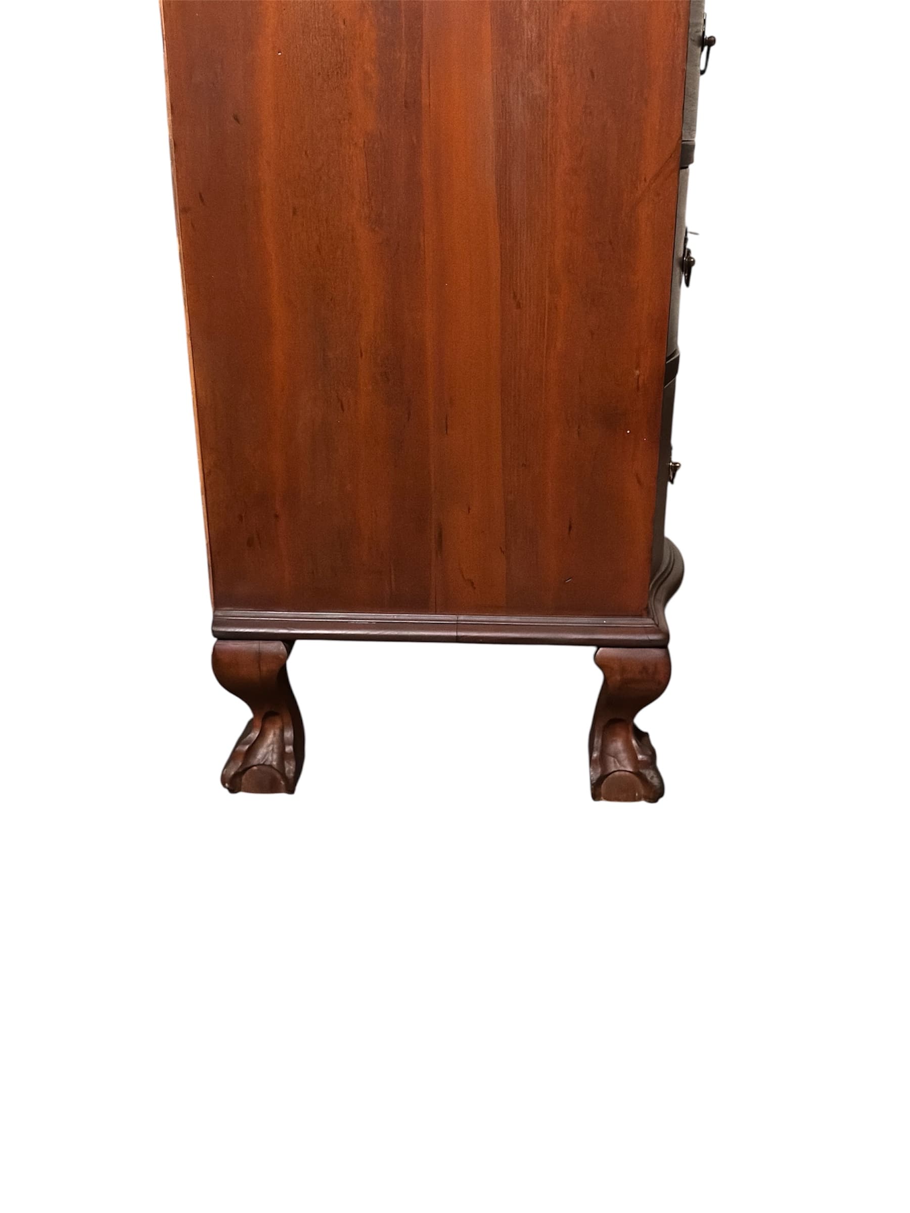 Vintage Mahogany Chippendale Style Secretary Desk – Ball & Claw Feet – Colonial Revival Drop Front Writing Desk - Thumbnail 8