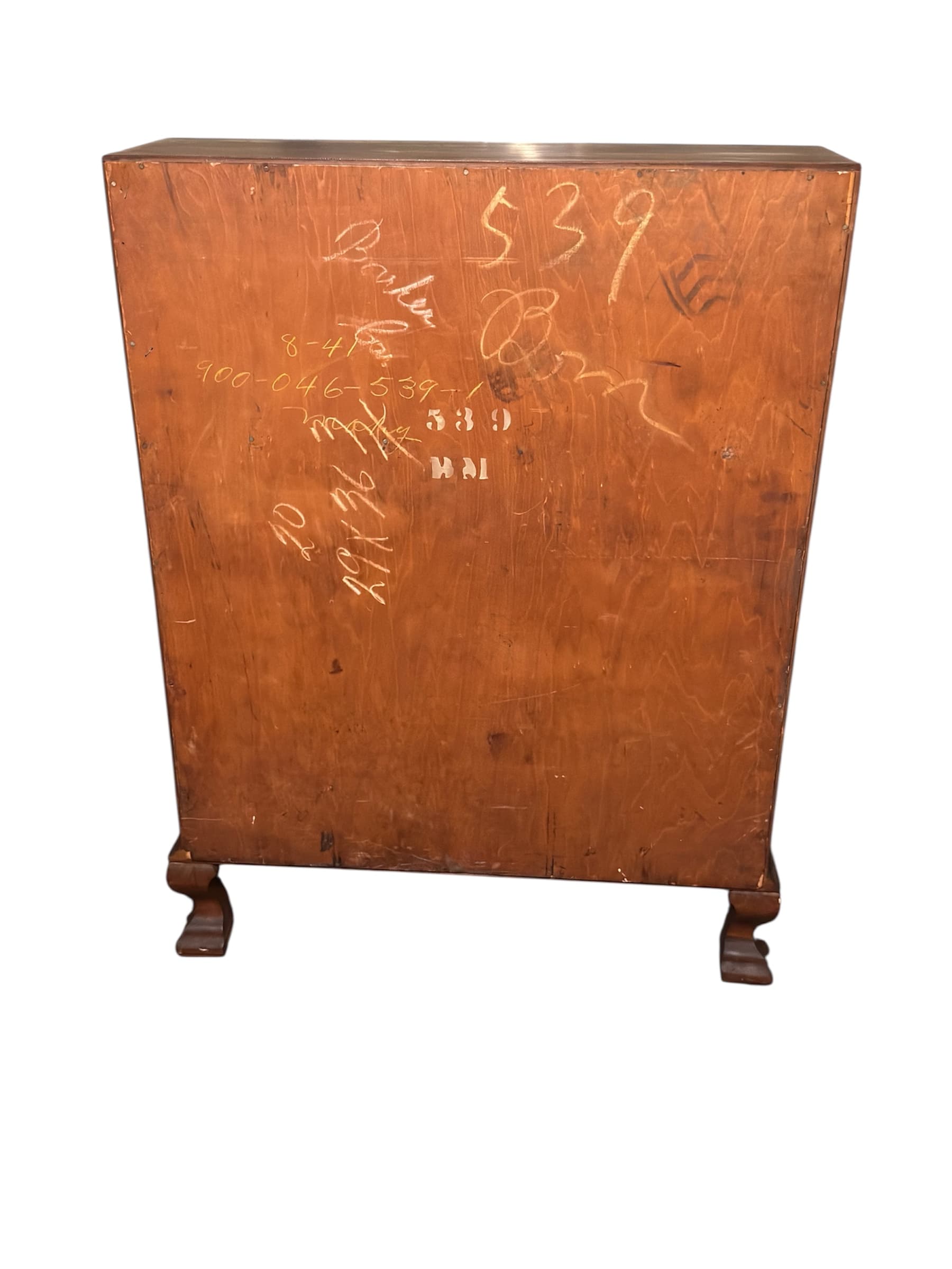 Vintage Mahogany Chippendale Style Secretary Desk – Ball & Claw Feet – Colonial Revival Drop Front Writing Desk - Thumbnail 9