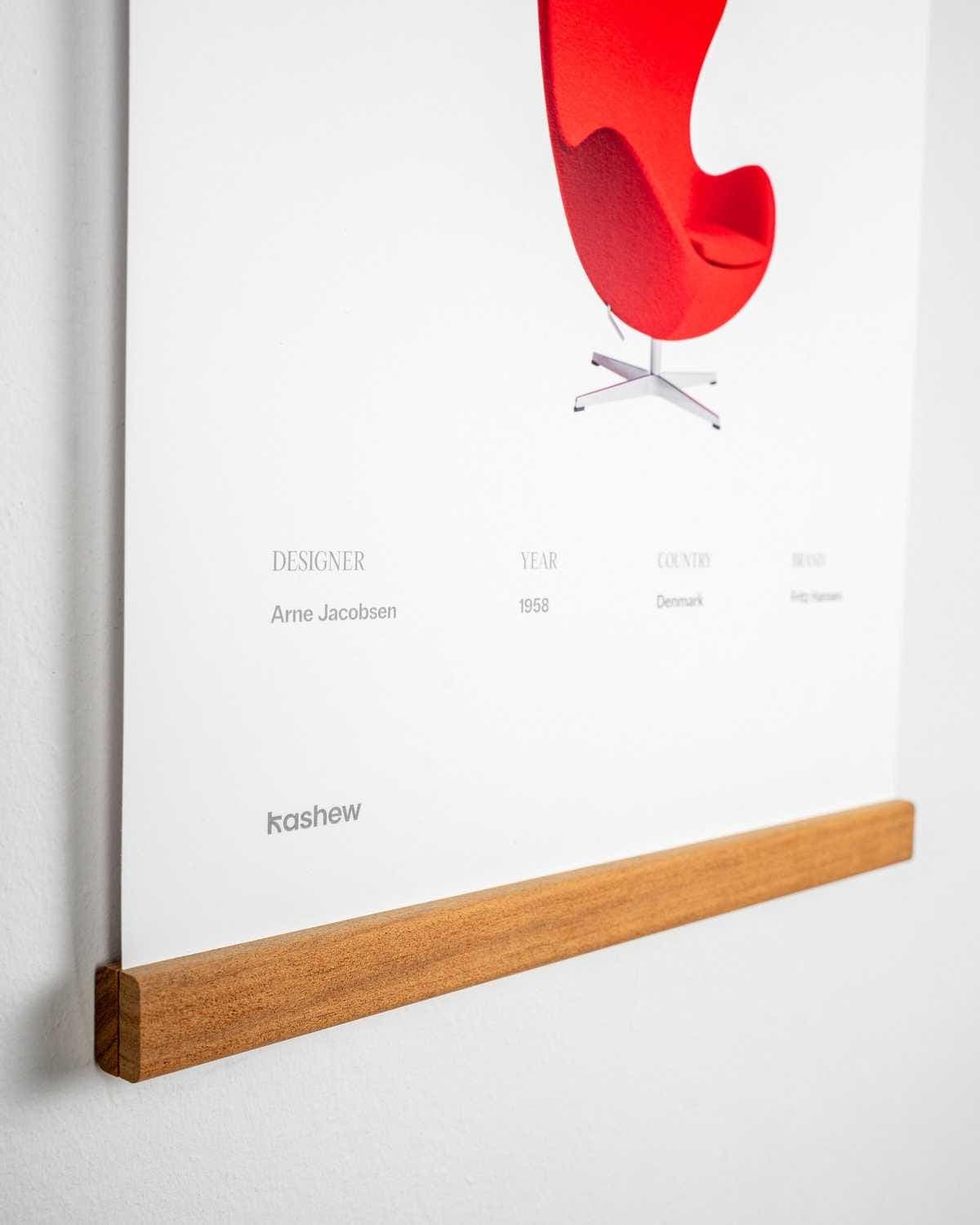 Arne Jacobsen Magnetic Teak Egg Chair Poster Frame - Thumbnail 5