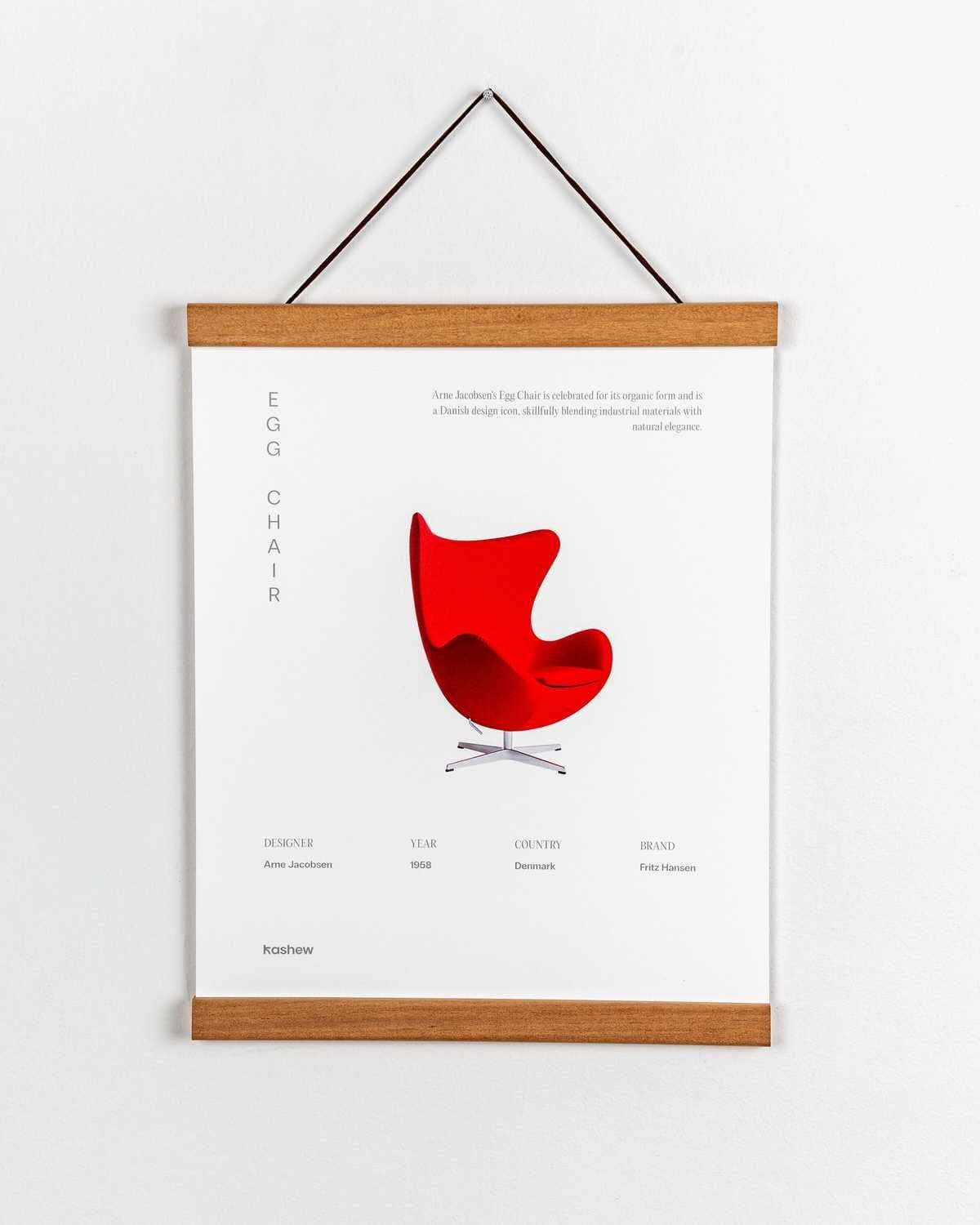 Arne Jacobsen Magnetic Teak Egg Chair Poster Frame - Thumbnail 2
