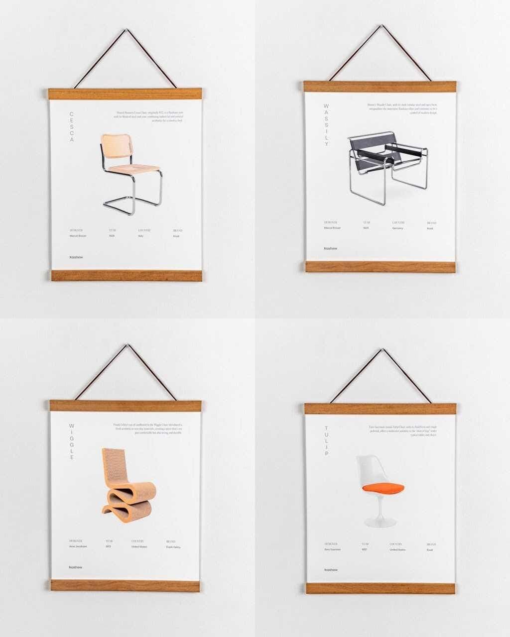 Arne Jacobsen Magnetic Teak Egg Chair Poster Frame - Thumbnail 6