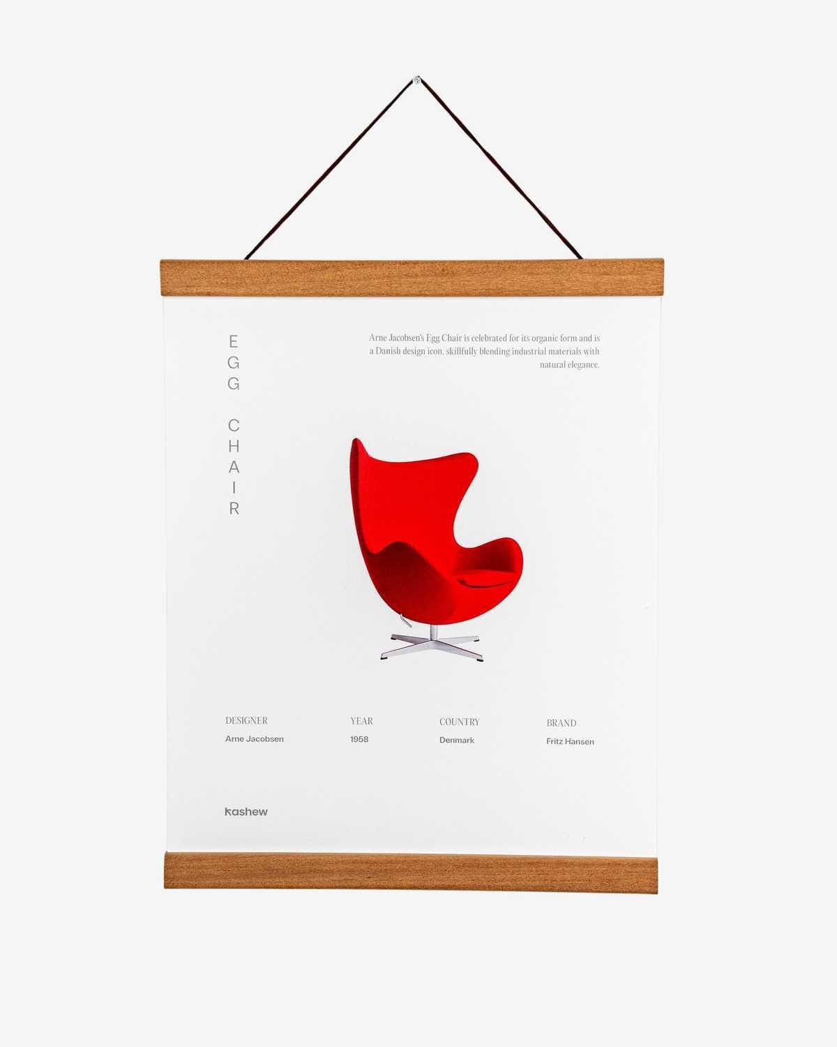 Arne Jacobsen Magnetic Teak Egg Chair Poster Frame