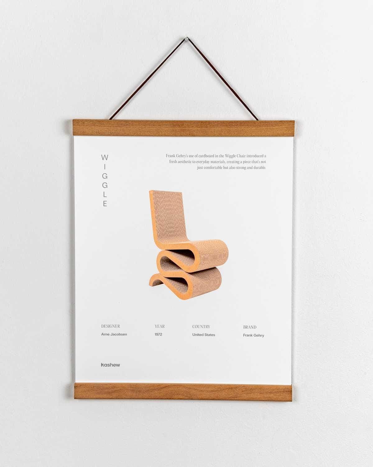 Arne Jacobsen Magnetic Teak Wiggle Poster Frame - Thumbnail 2