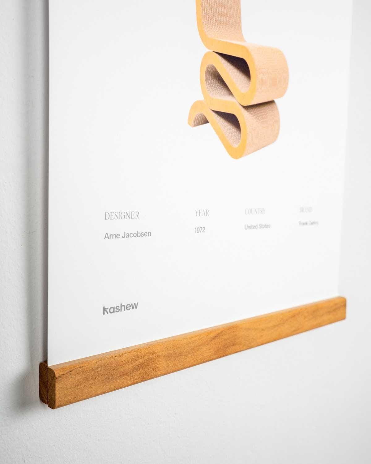 Arne Jacobsen Magnetic Teak Wiggle Poster Frame - Thumbnail 5