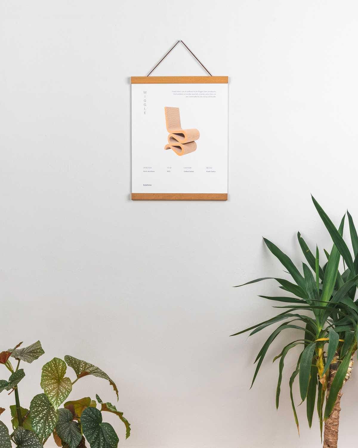 Arne Jacobsen Magnetic Teak Wiggle Poster Frame - Thumbnail 4