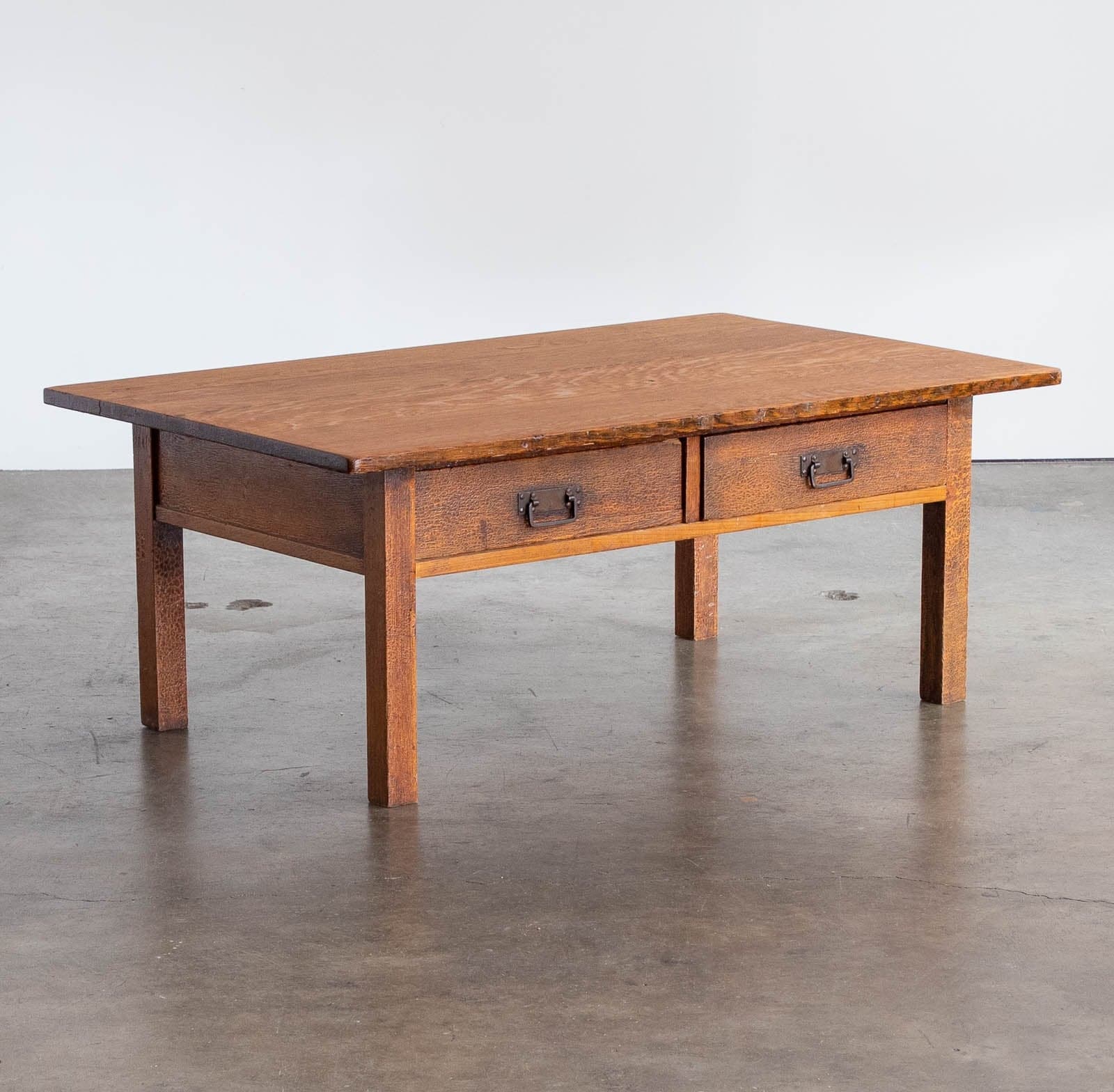 Wood Coffee Table w/ Two Drawers - Thumbnail 2