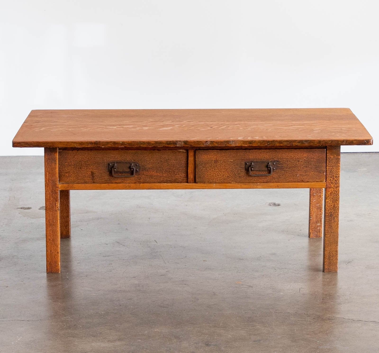 Wood Coffee Table w/ Two Drawers