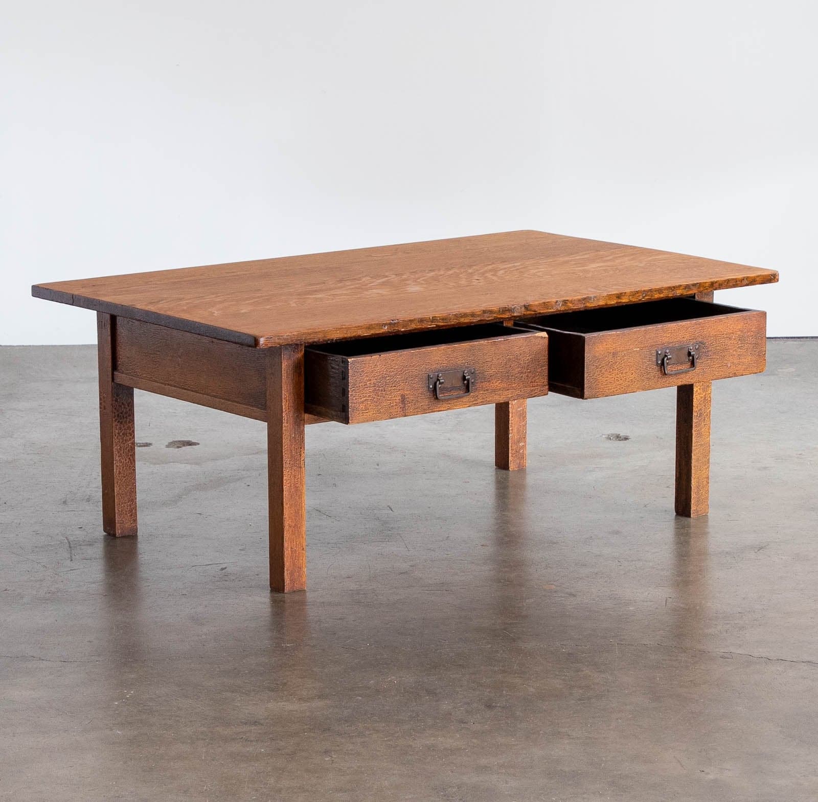 Wood Coffee Table w/ Two Drawers - Thumbnail 3