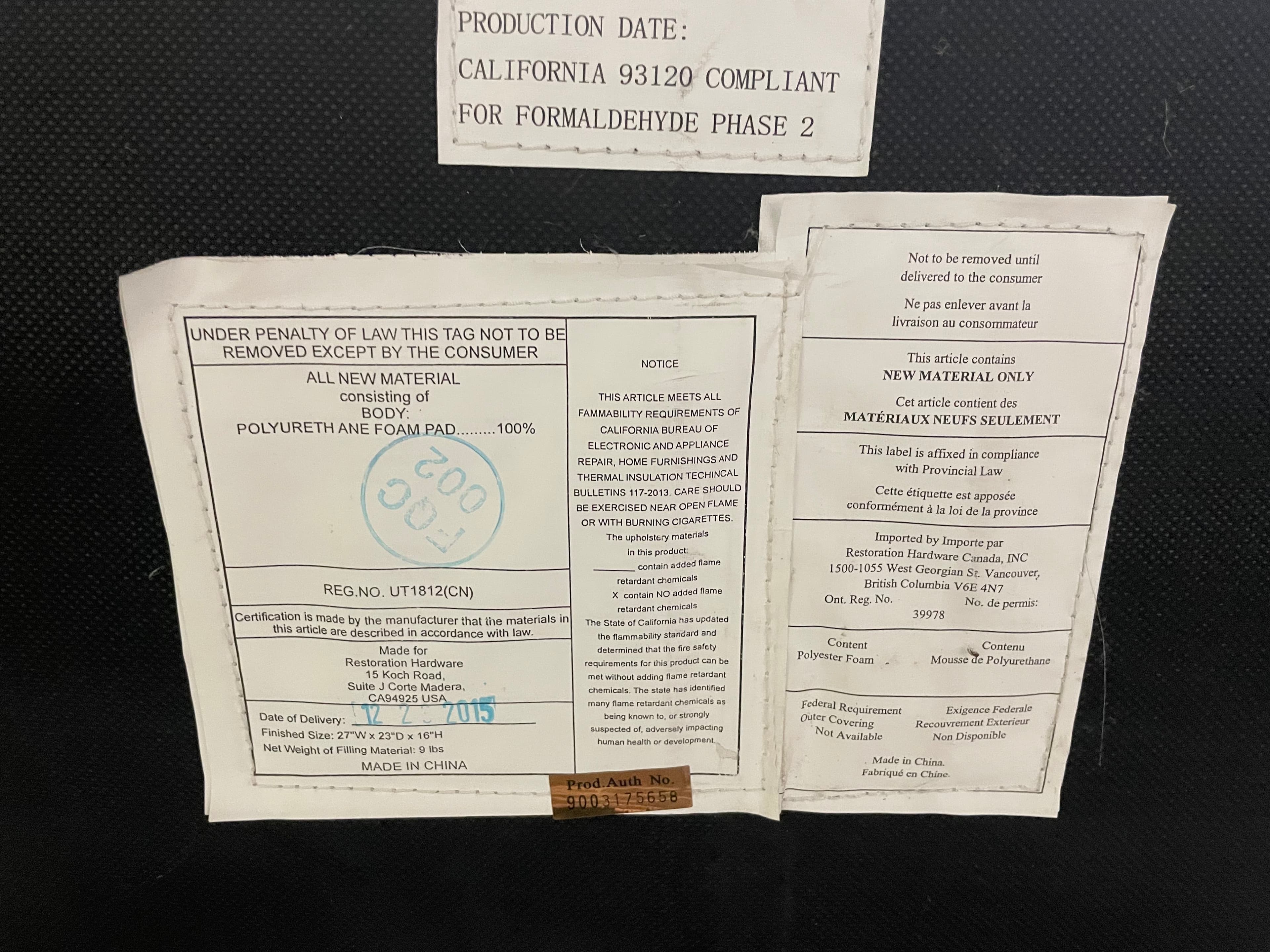 Restoration Hardware Tufted Leather Ottoman - Thumbnail 5