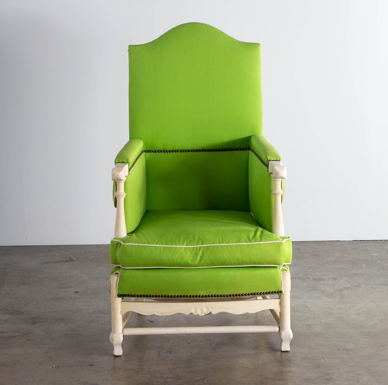 Vintage Upholstered Chair (Green) - Image 1