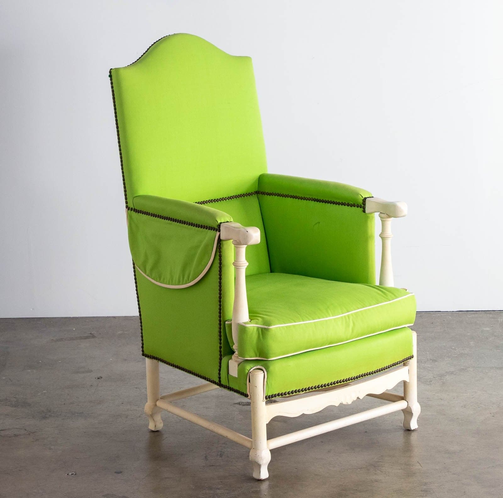 Vintage Upholstered Chair (Green) - Thumbnail 2