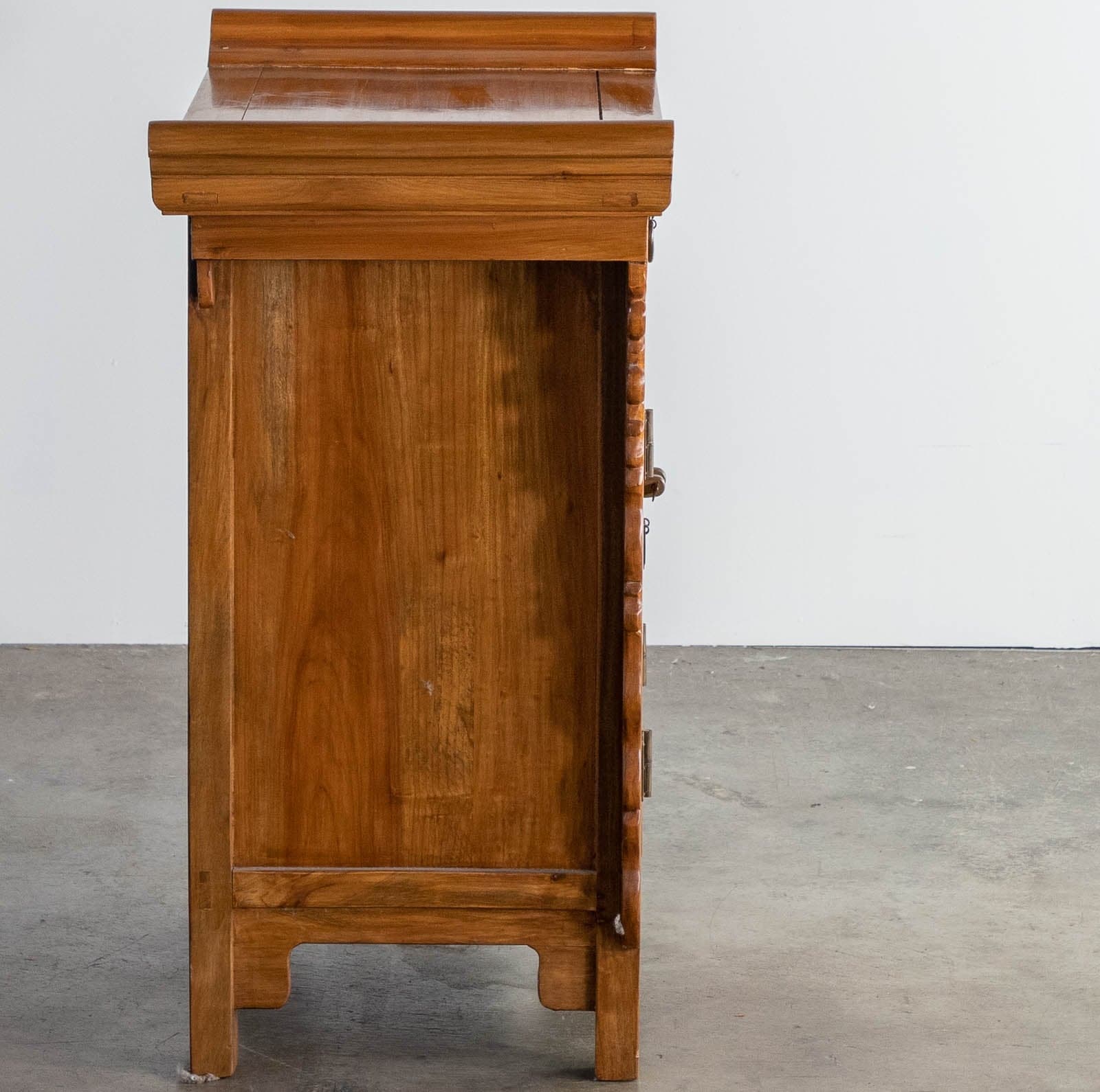 Sandalwood Console Table w/ Cabinet + 2 Drawers - Thumbnail 4