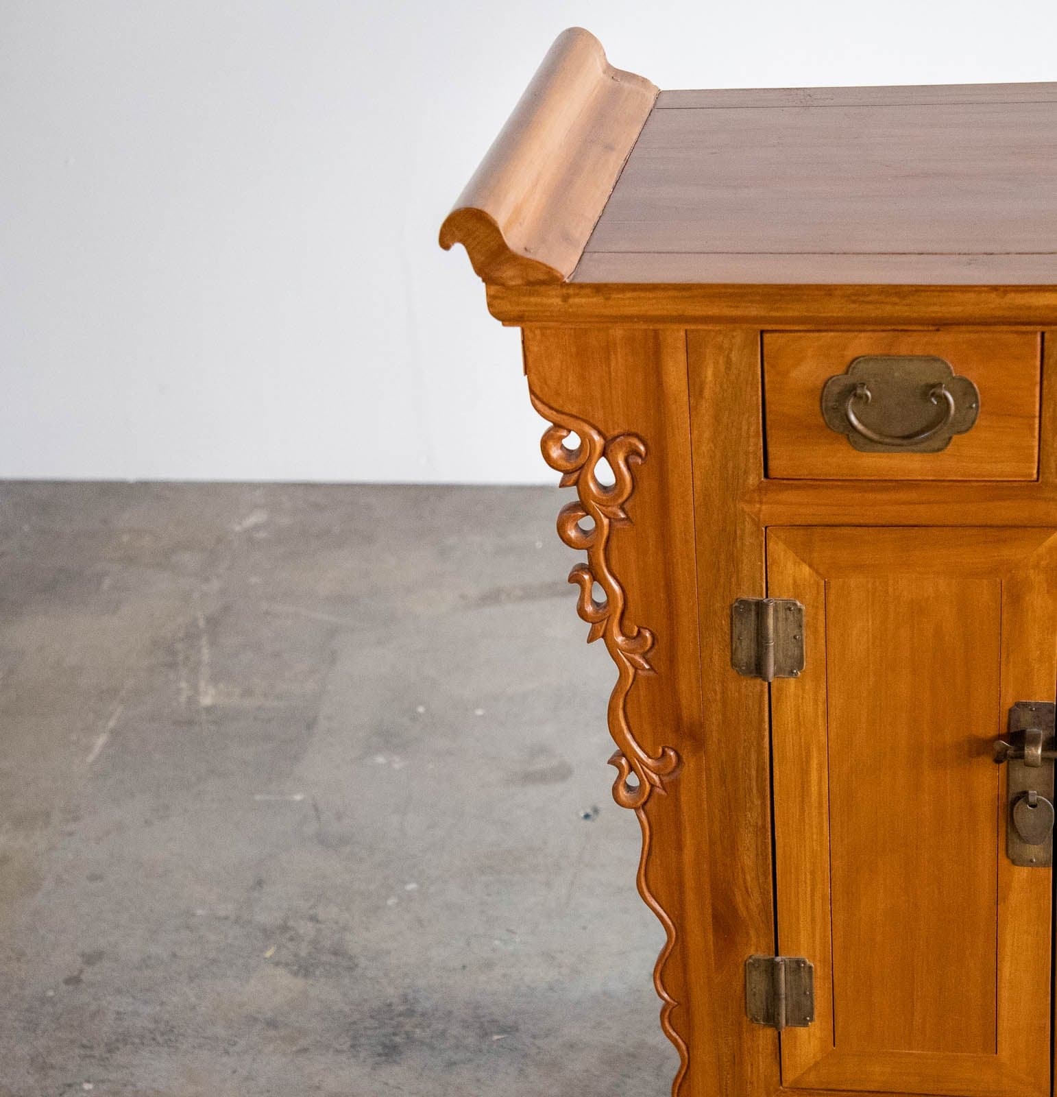 Sandalwood Console Table w/ Cabinet + 2 Drawers - Thumbnail 7