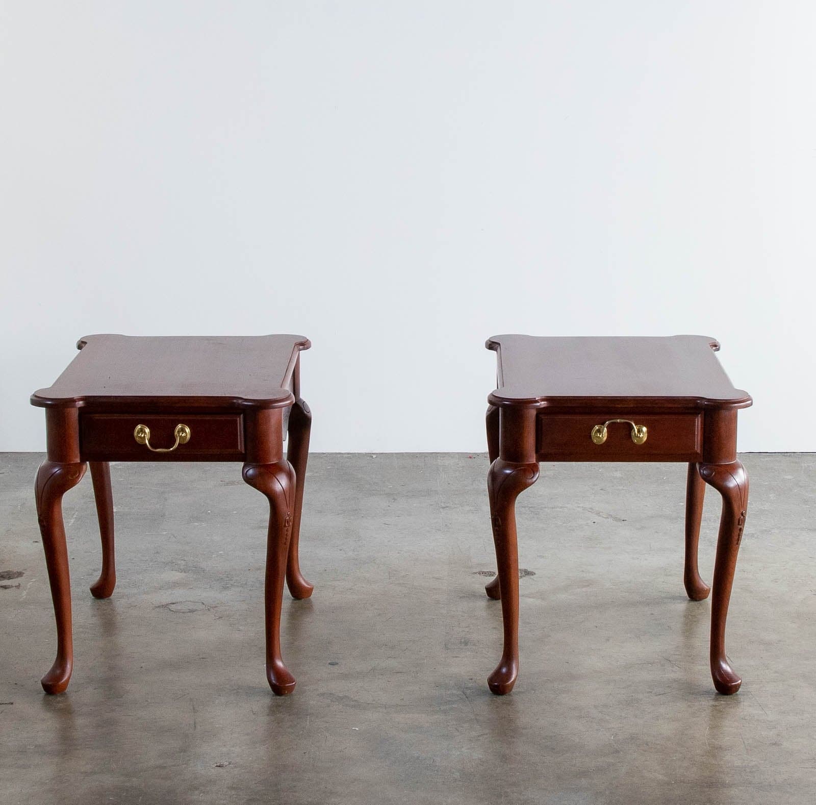 Wood Side Tables w/ Drawer, Set of 2 - Image 1