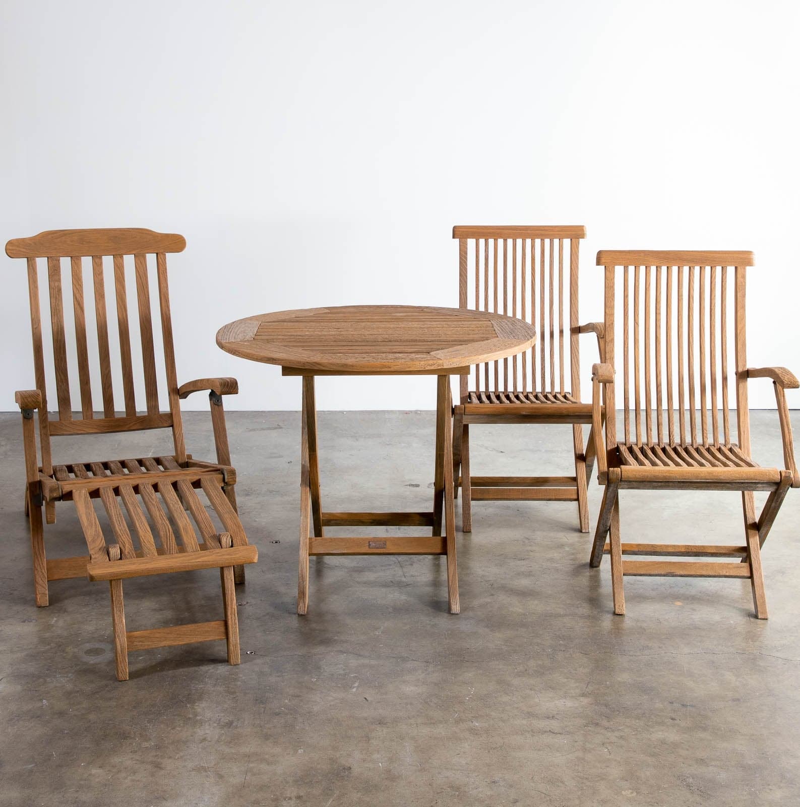 Smith and Hawken Folding Patio Table, 2 Chairs & 1 Lounge Chair - Image 1