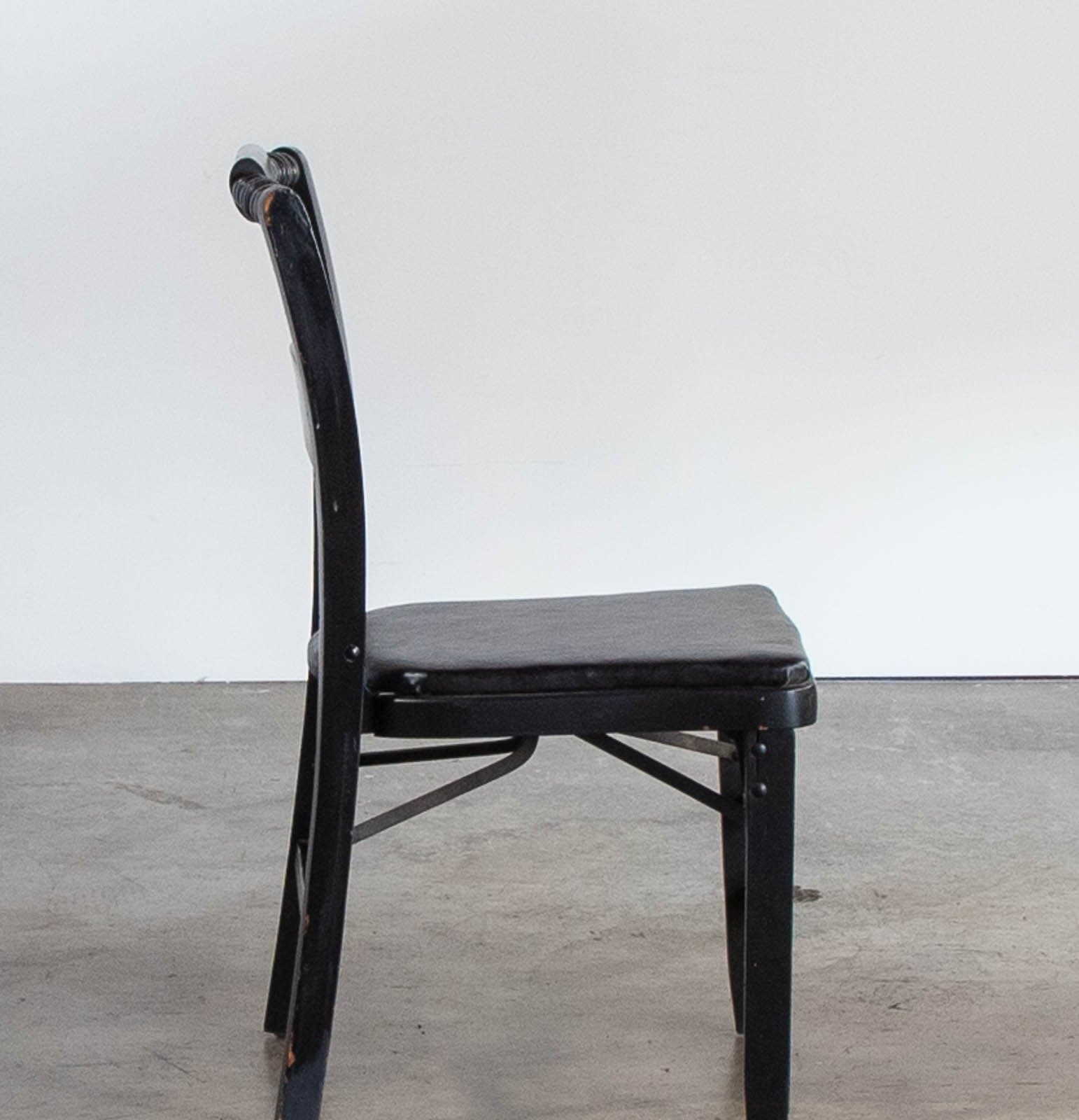 Vintage Folding Chair w/ Wood Frame & Cushioned Seat, 3 available - Thumbnail 4