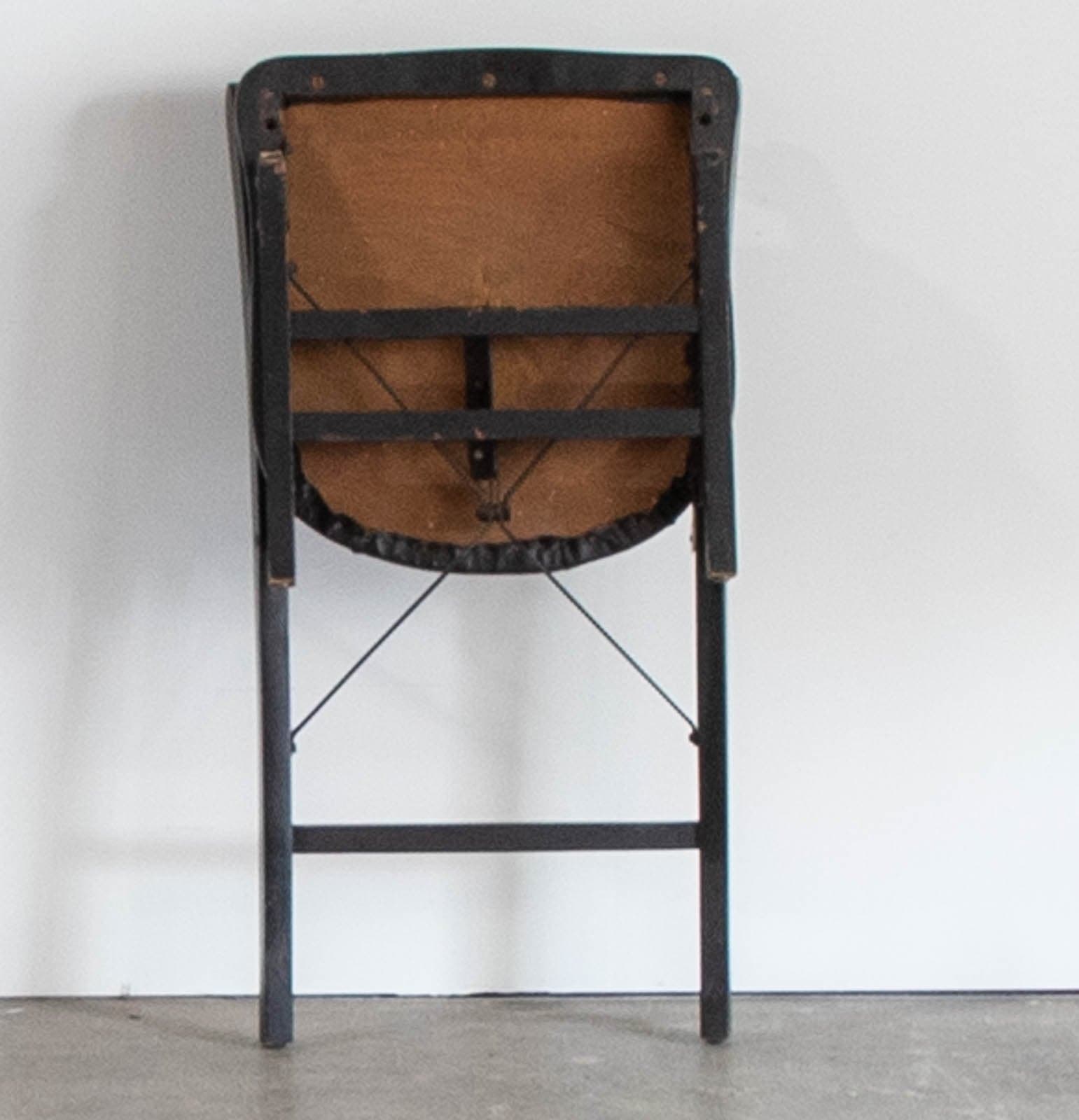 Vintage Folding Chair w/ Wood Frame & Cushioned Seat, 3 available - Thumbnail 7