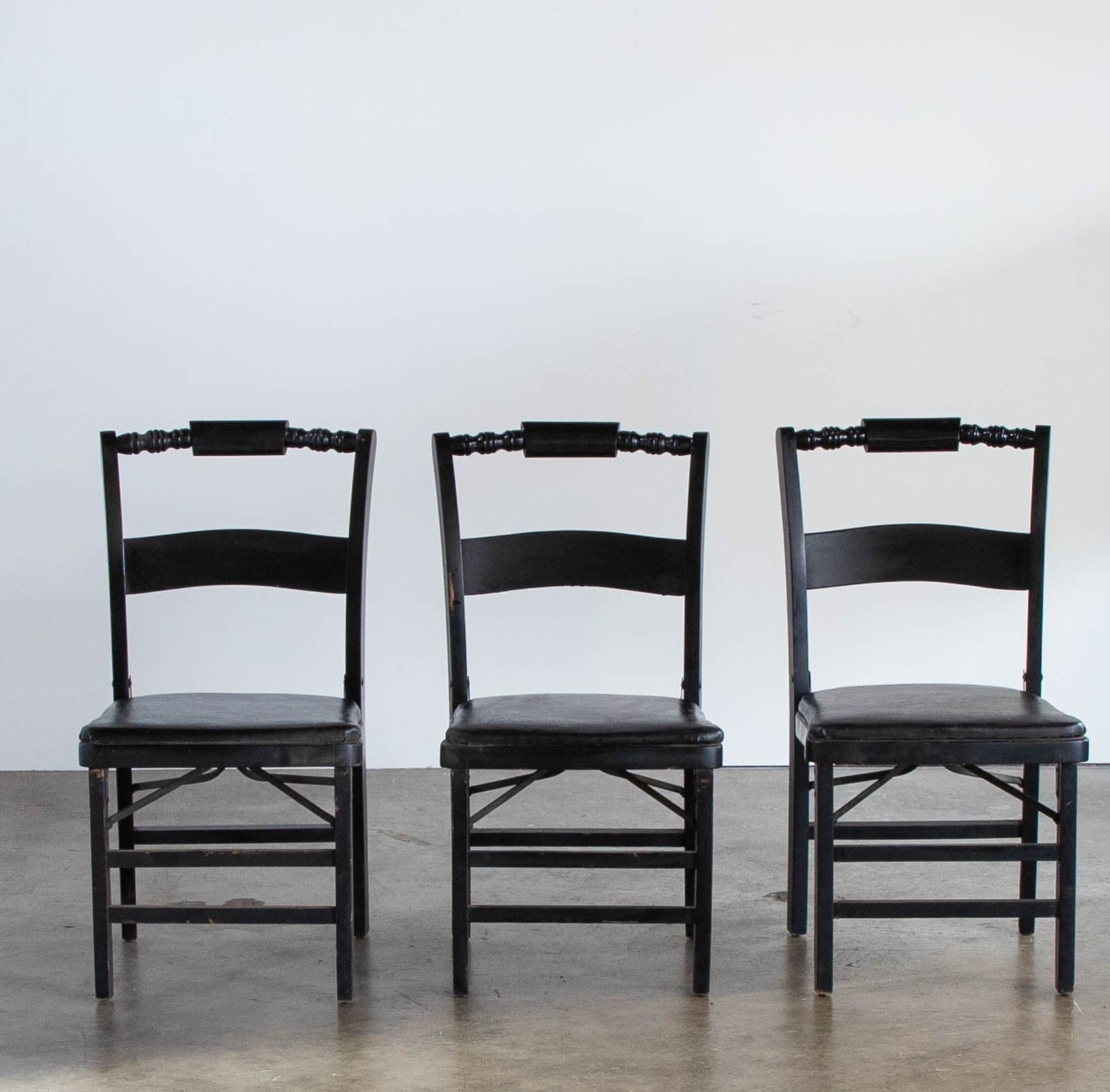 Vintage Folding Chair w/ Wood Frame & Cushioned Seat, 3 available - Thumbnail 2