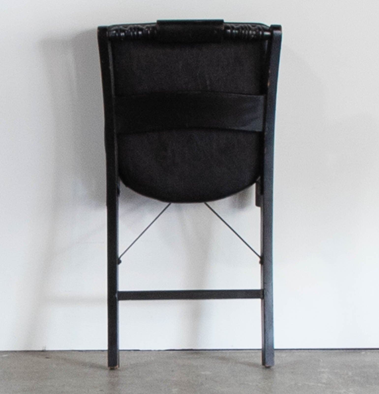 Vintage Folding Chair w/ Wood Frame & Cushioned Seat, 3 available - Thumbnail 6