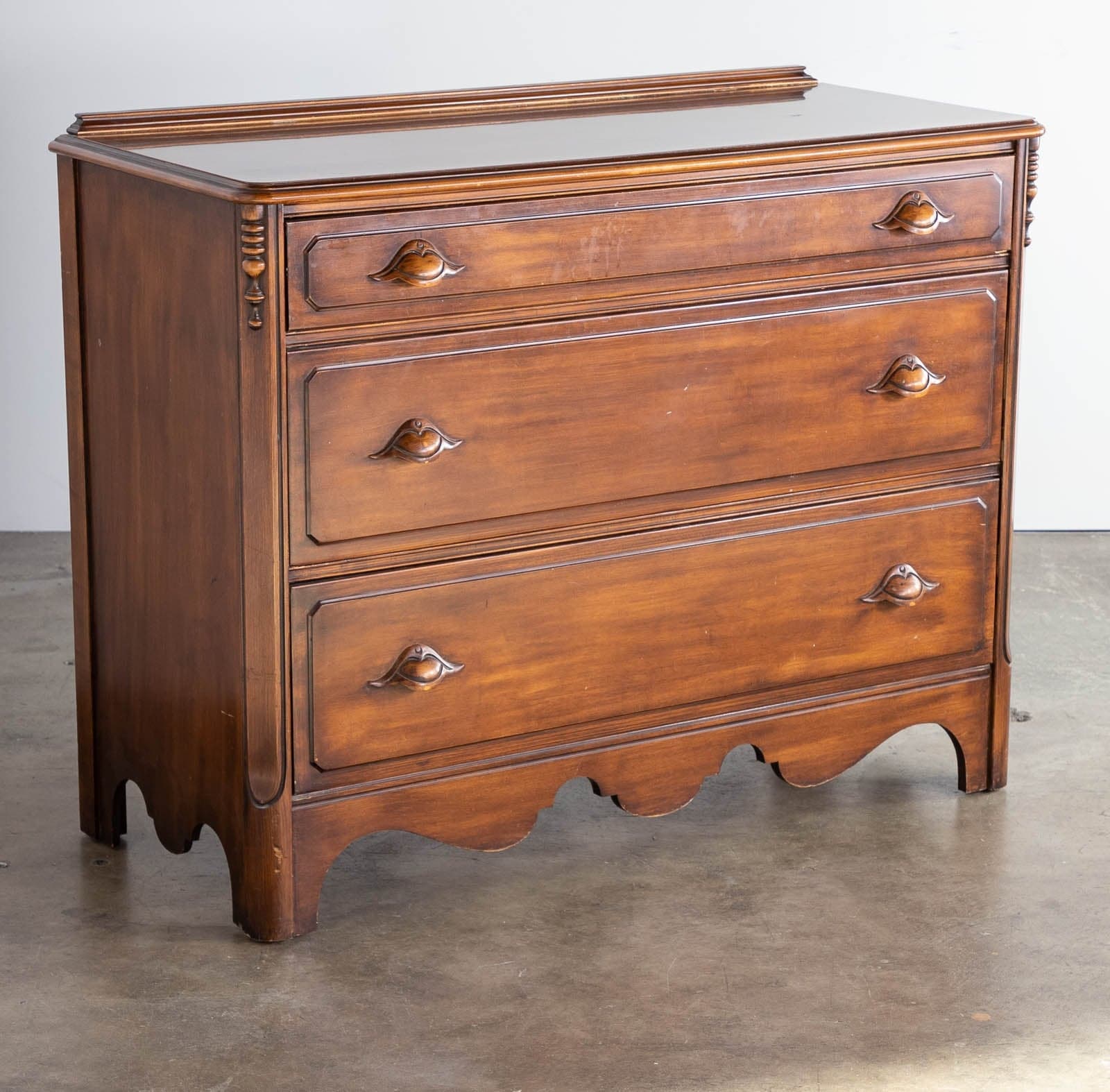 Vintage Wood Dresser with 3 Drawers - Thumbnail 2