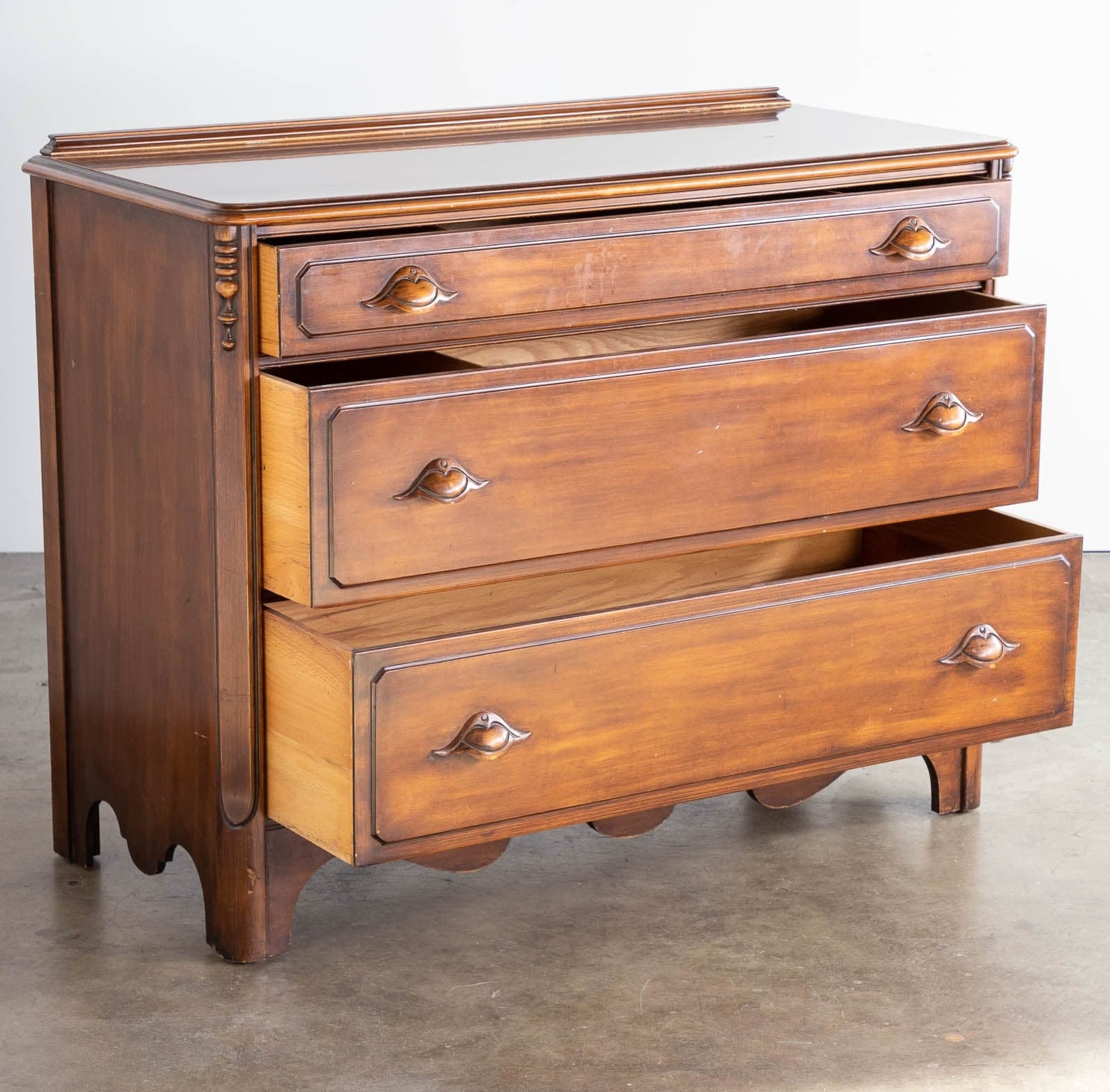 Vintage Wood Dresser with 3 Drawers - Thumbnail 3