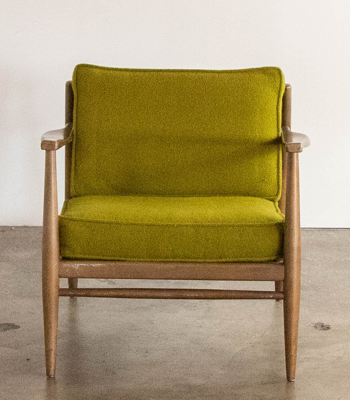 Mid Century Chair with Wood Frame and Upholstered Cushion - Thumbnail 2