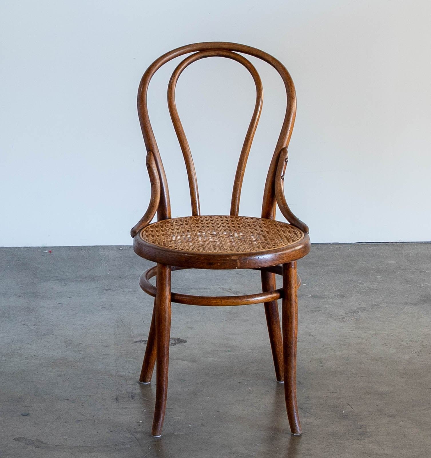 Wood Side Chair with Rattan Seat - Thumbnail 2