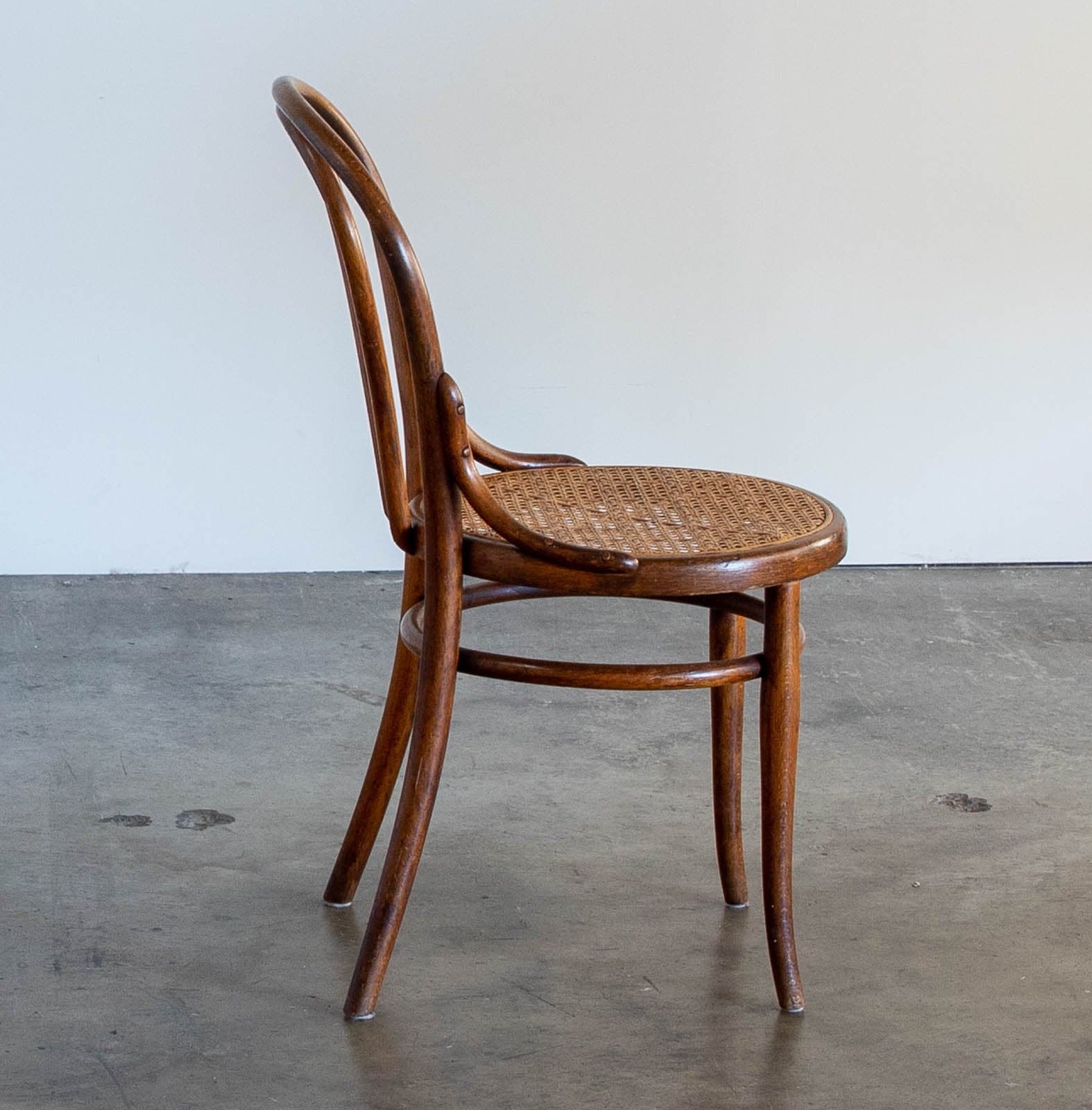 Wood Side Chair with Rattan Seat - Thumbnail 4