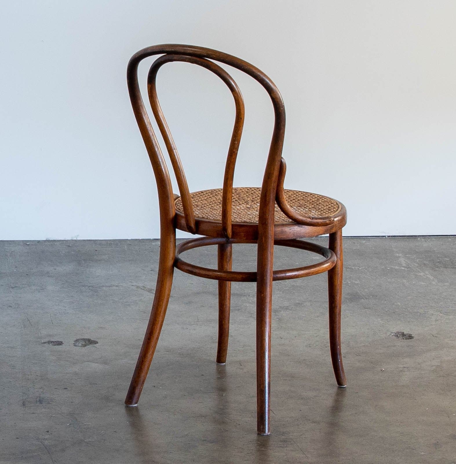 Wood Side Chair with Rattan Seat - Thumbnail 3