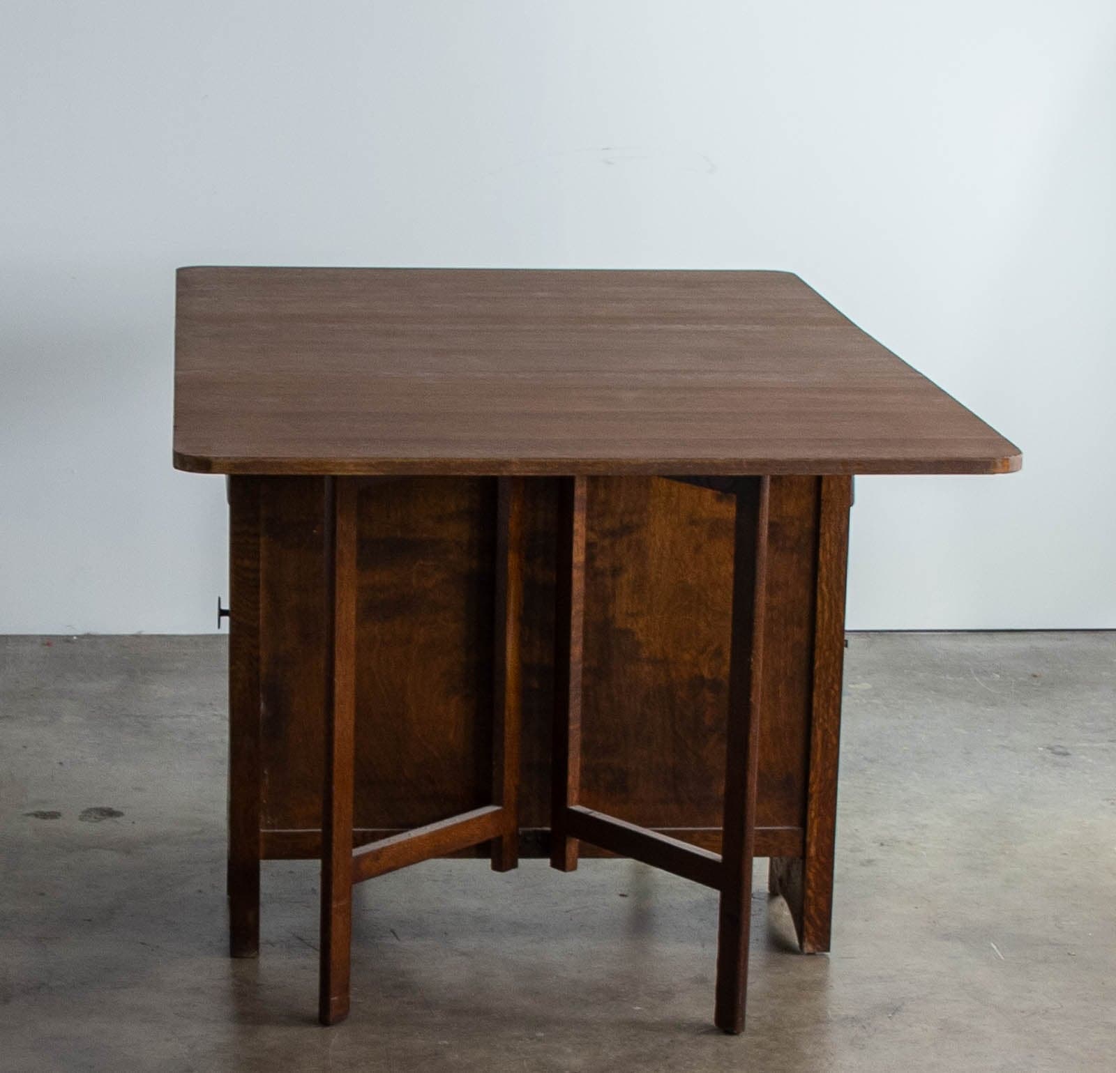 Vintage Dropleaf Table with Drawer and Cabinet - Thumbnail 5