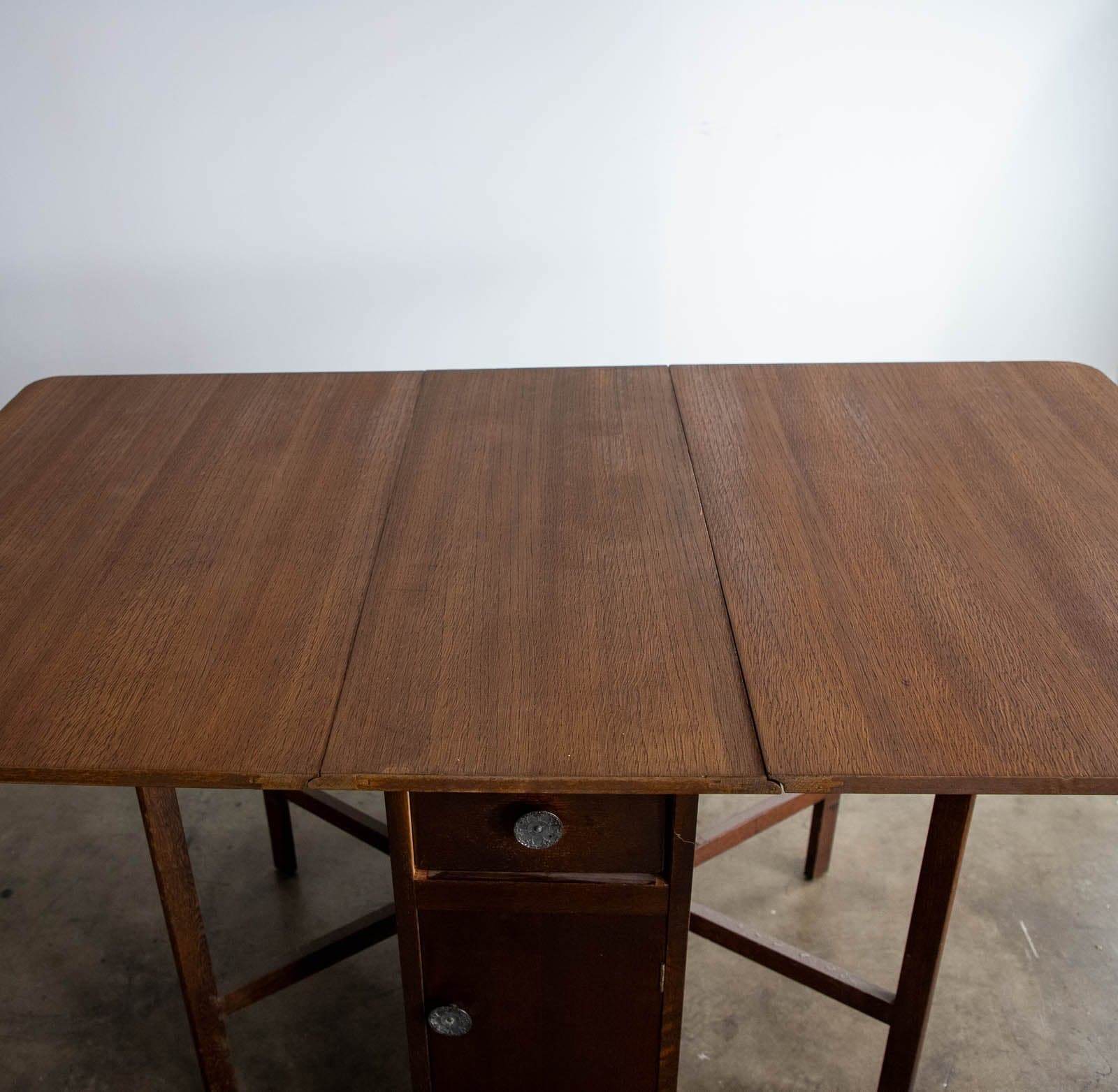 Vintage Dropleaf Table with Drawer and Cabinet - Thumbnail 9