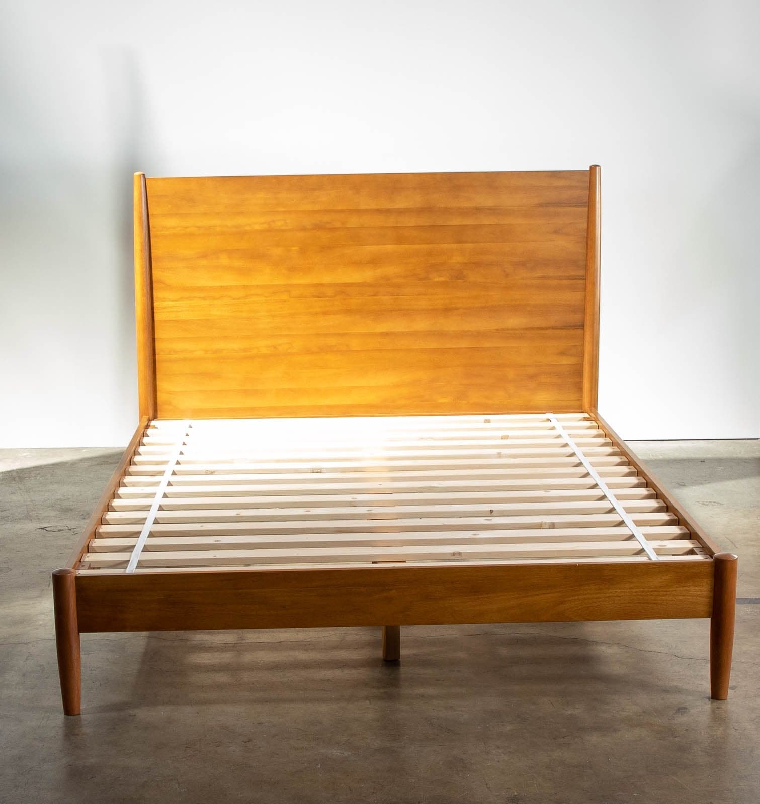 West Elm Queen Size “Mid Century Bed” (Acorn Finish) - Image 1