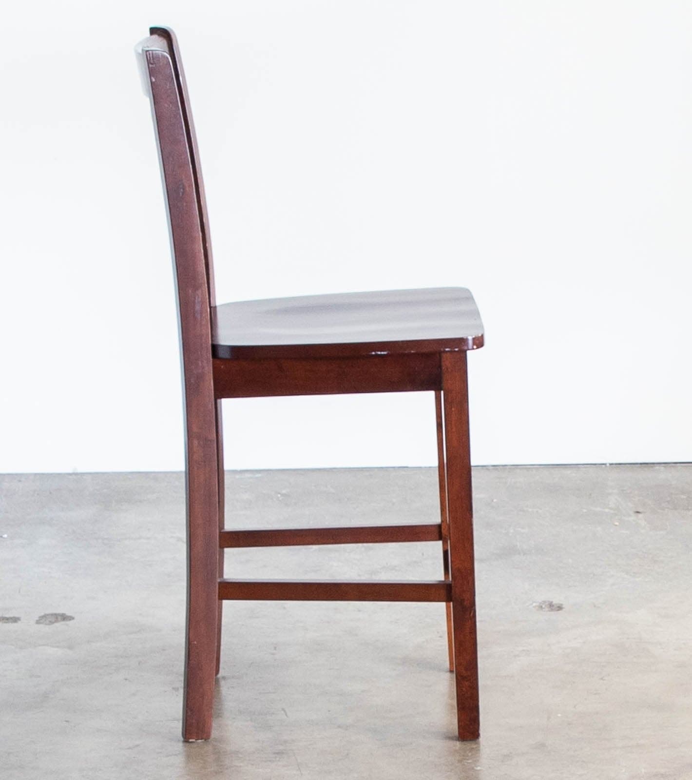 Counter Height Wood Stools with Back (Set of 2) - Thumbnail 4