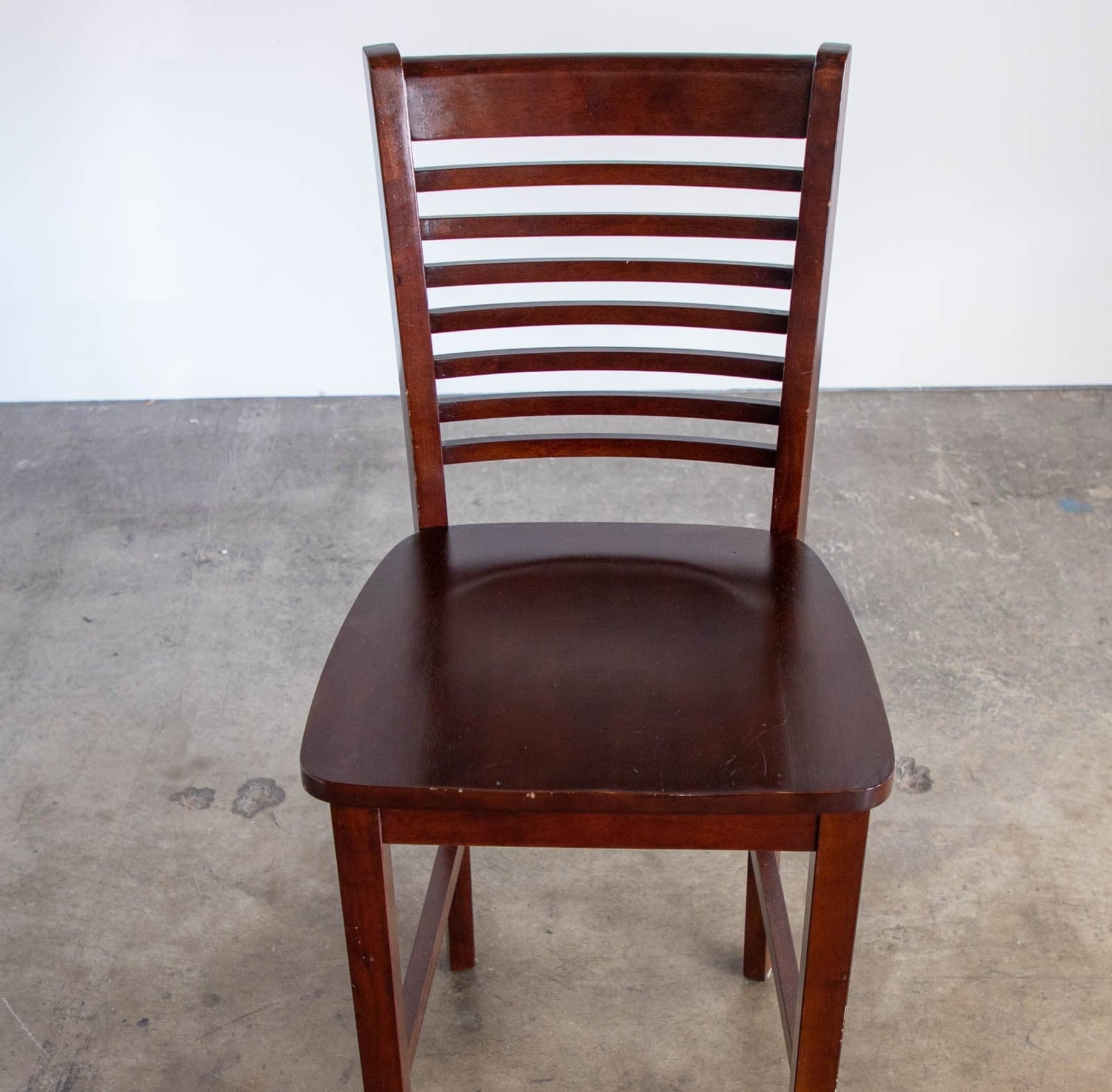 Counter Height Wood Stools with Back (Set of 2) - Thumbnail 6