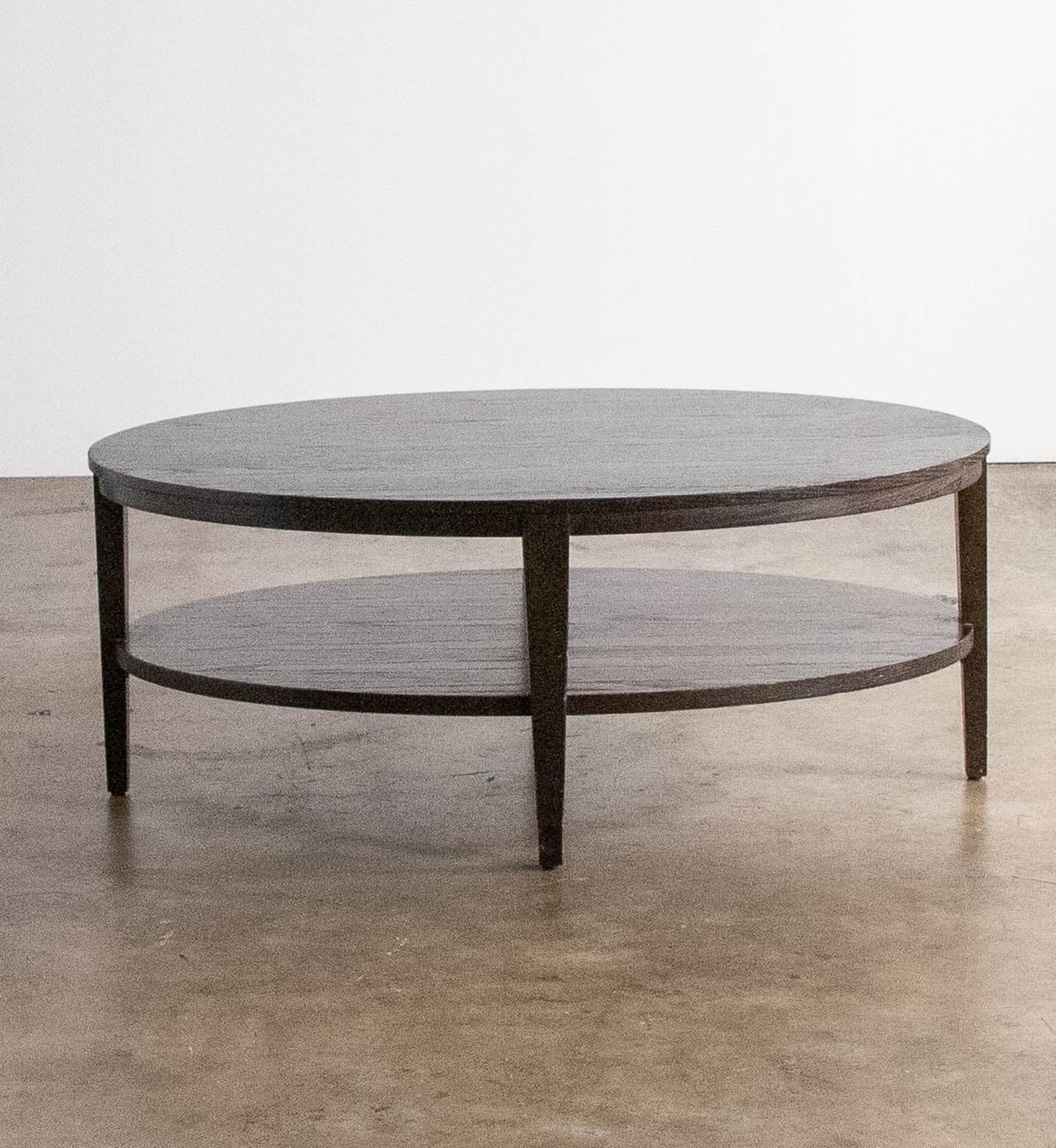 Crate & Barrel Clairemont Oval Ebonized Coffee Table - Image 1